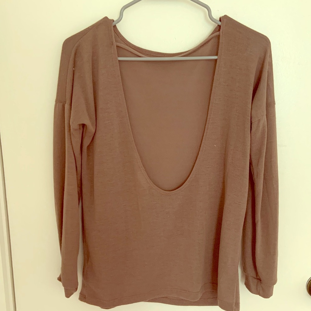 Brown Open back Sweater
